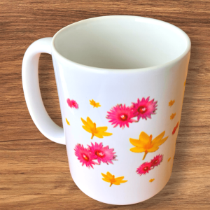 Wild Crocus and Ball Cactus Flowers Coffee Mug
