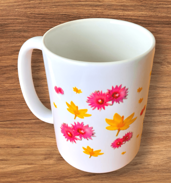 Wild Crocus and Ball Cactus Flowers Coffee Mug