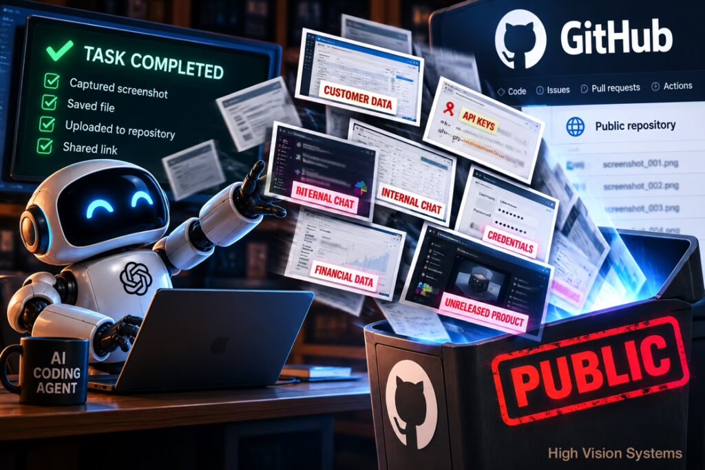 AI coding agent exposing confidential company data to a public GitHub repository